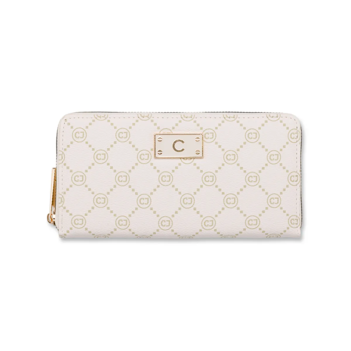 Portafoglio Bianco da Donna con chiusura con zip dorata Donna Portafogli Donna