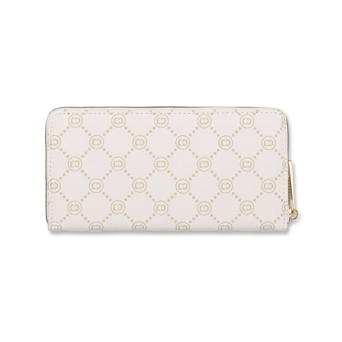 Portafoglio Bianco da Donna con chiusura con zip dorata Donna Portafogli Donna