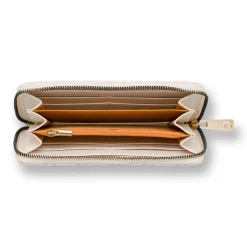 Portafoglio Bianco da Donna con chiusura con zip dorata Donna Portafogli Donna