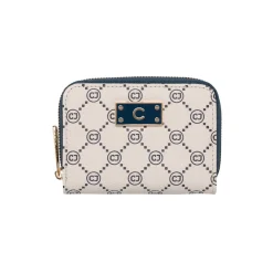 New Portafoglio Bianco e blu da Donna con doppio scomparto e stampa Donna Portafogli Donna