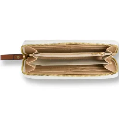 Discount Portafoglio da donna bianco off-white con dettaglio marrone Donna Portafogli Donna