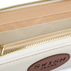 Discount Portafoglio da donna bianco off-white con dettaglio marrone Donna Portafogli Donna