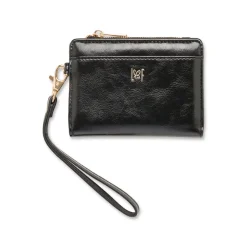 Portafoglio da donna nero con logo Donna Portafogli Donna