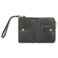 Portafoglio da donna nero con logo Donna Portafogli Donna