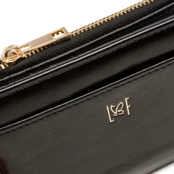 Portafoglio da donna nero con logo Donna Portafogli Donna