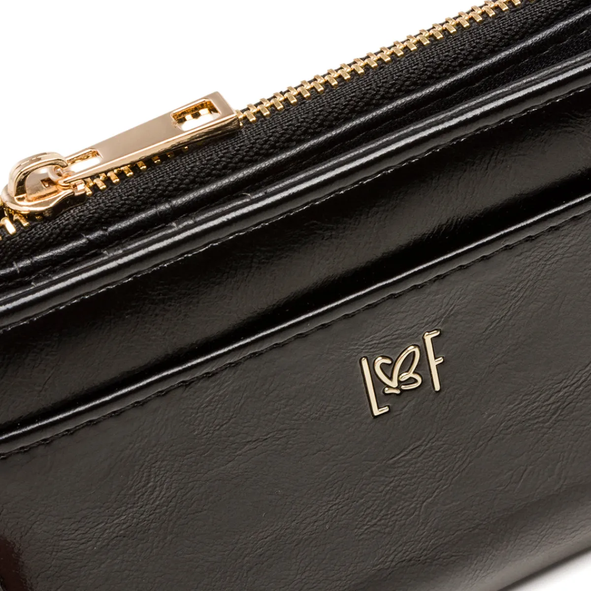 Portafoglio da donna nero con logo Donna Portafogli Donna