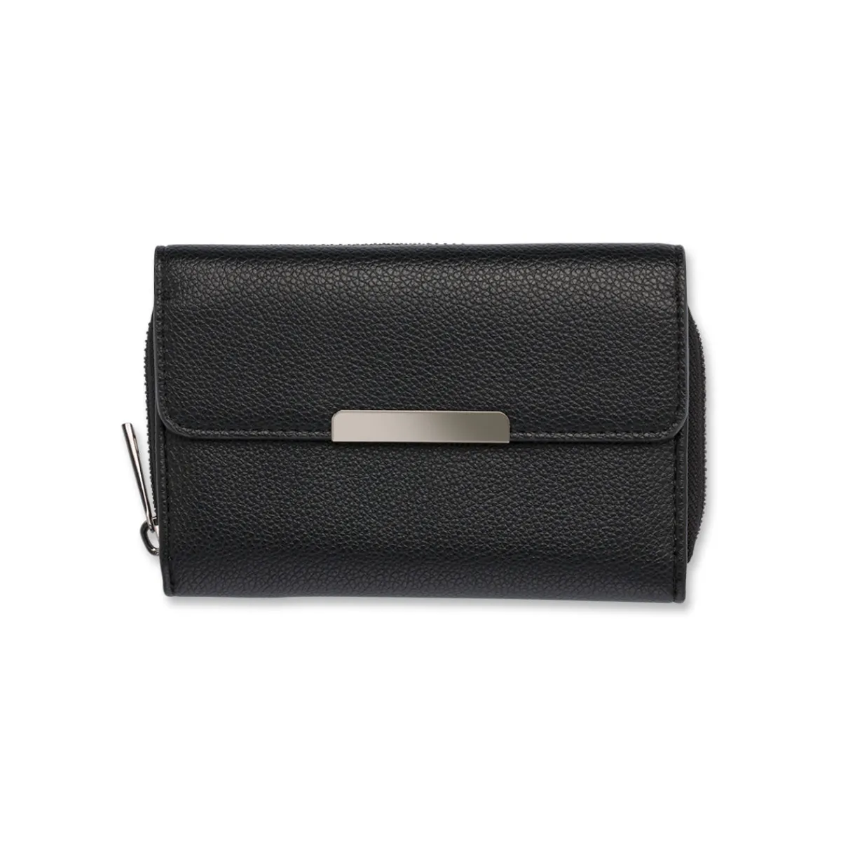 Online Portafoglio nero con botton e zip Donna Portafogli Donna