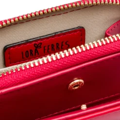 Portafoglio Rosso da Donna con logo in metallo Donna Portafogli Donna