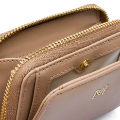 Outlet Portafoglio taupe con zip da Donna Donna Portafogli Donna