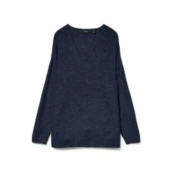 Outlet Pullover Blu da Donna con scollo a V Donna Pullover E Cardigan|Abbigliamento Moda Donna