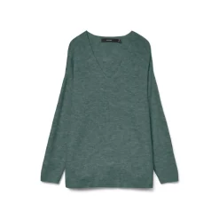 New Pullover verde da Donna con scollo a V Donna Pullover E Cardigan|Abbigliamento Moda Donna