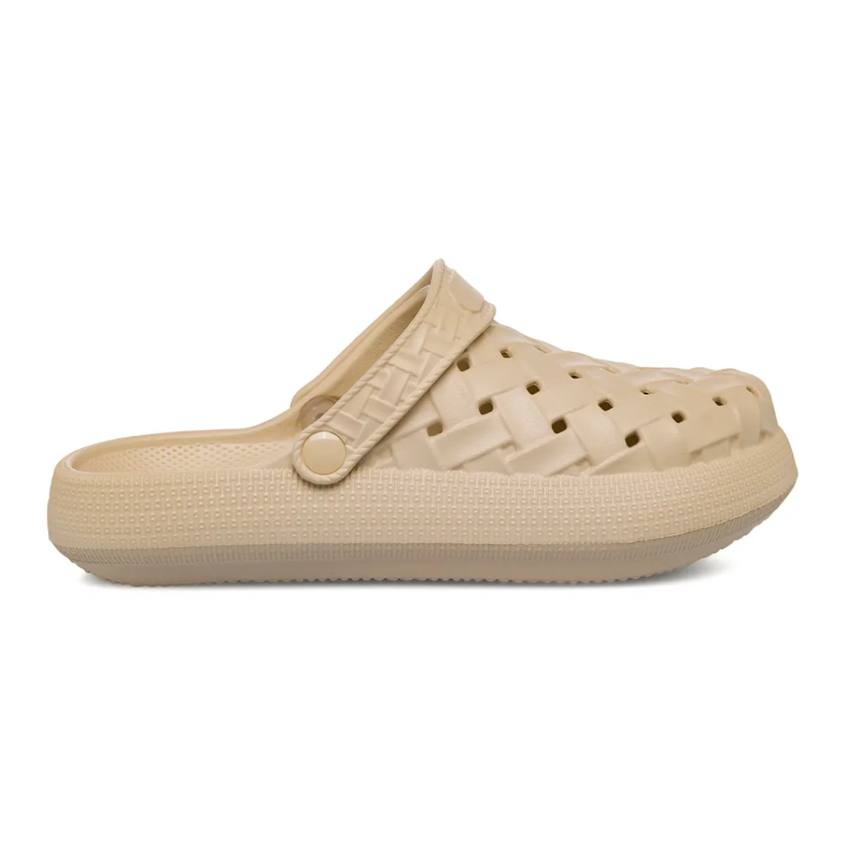 New Sabot beige da Donna con trama intrecciata Donna Ciabatte Donna|Sabot Donna