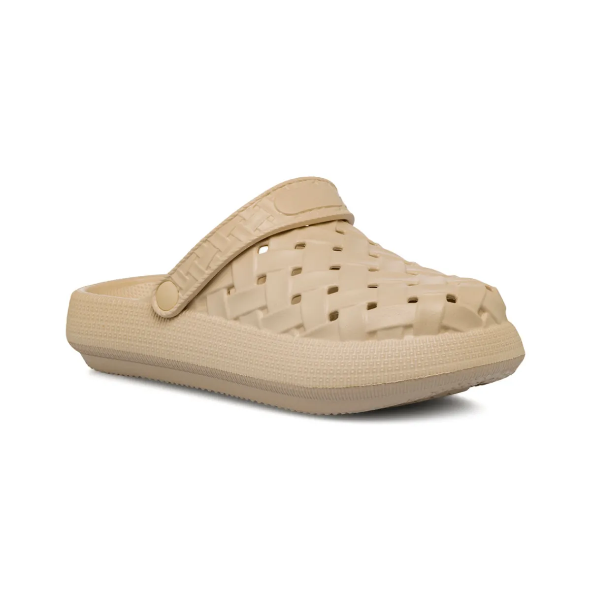 New Sabot beige da Donna con trama intrecciata Donna Ciabatte Donna|Sabot Donna