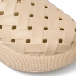 New Sabot beige da Donna con trama intrecciata Donna Ciabatte Donna|Sabot Donna