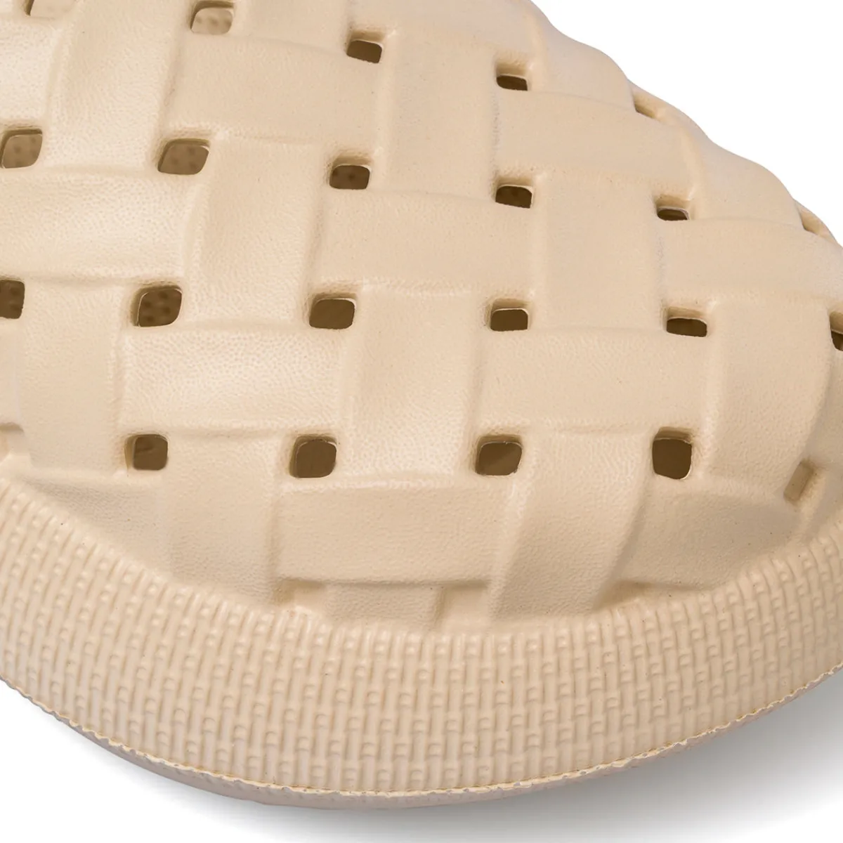 New Sabot beige da Donna con trama intrecciata Donna Ciabatte Donna|Sabot Donna