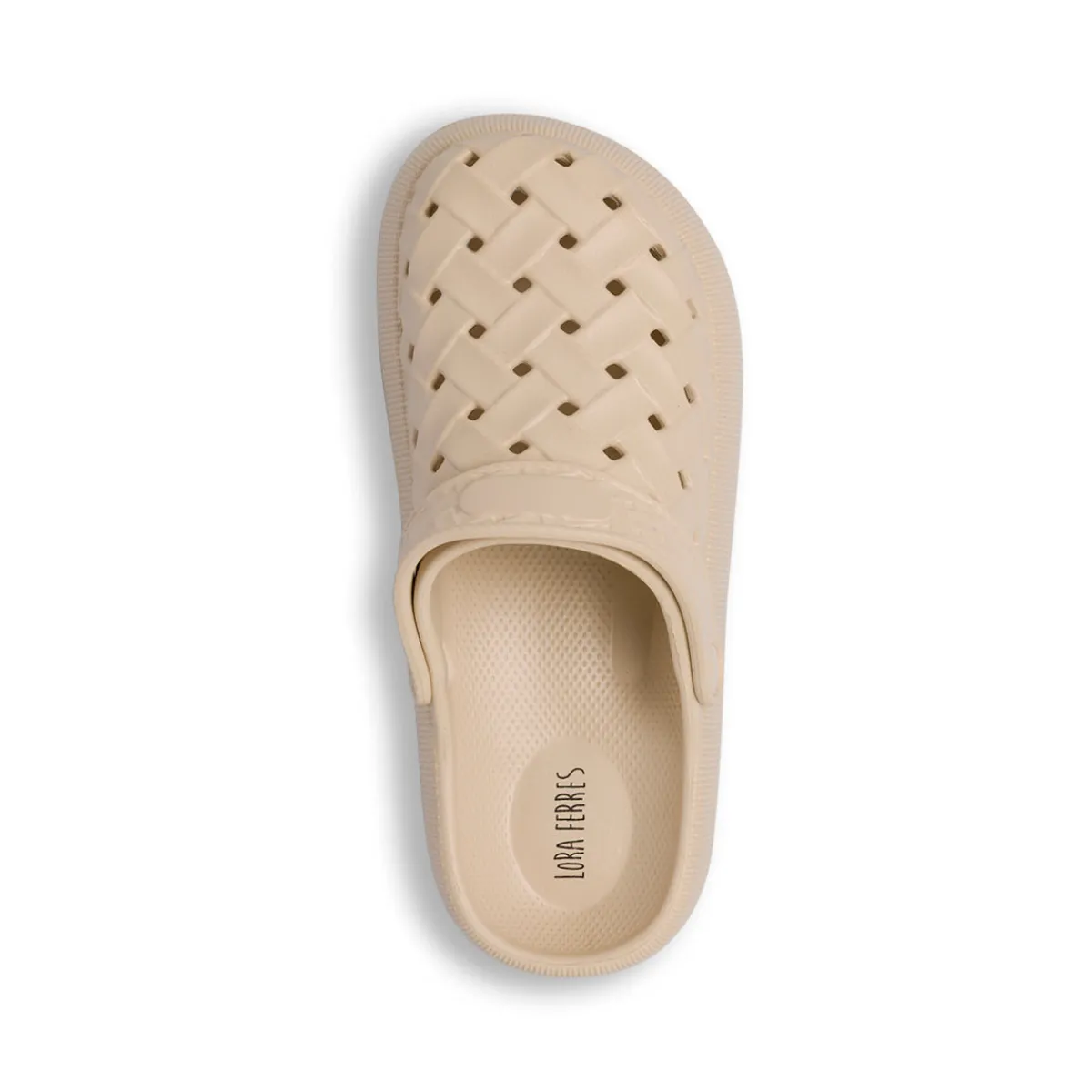 New Sabot beige da Donna con trama intrecciata Donna Ciabatte Donna|Sabot Donna