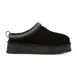 Clearance Sabot imbottite da Donna con suola platform effetto scamosciato nero Donna Stivaletti Donna|Stivaletti Cozy Boots Donna