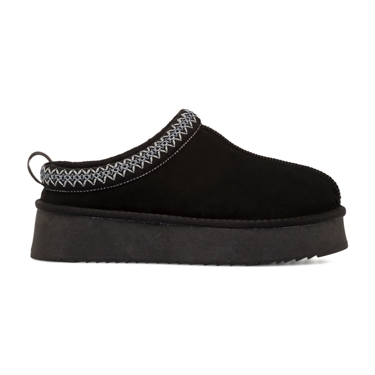 Clearance Sabot imbottite da Donna con suola platform effetto scamosciato nero Donna Stivaletti Donna|Stivaletti Cozy Boots Donna