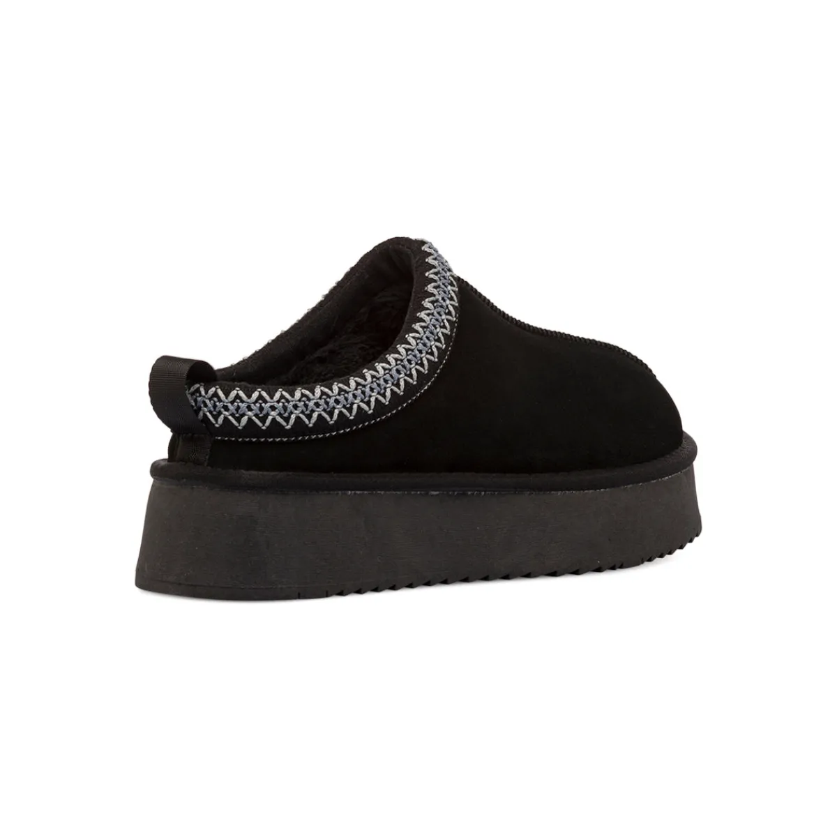 Clearance Sabot imbottite da Donna con suola platform effetto scamosciato nero Donna Stivaletti Donna|Stivaletti Cozy Boots Donna