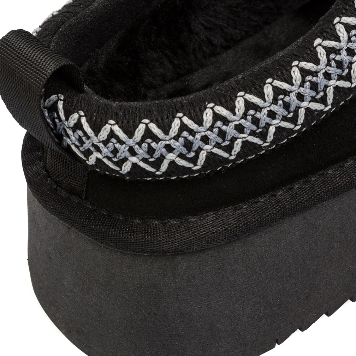 Clearance Sabot imbottite da Donna con suola platform effetto scamosciato nero Donna Stivaletti Donna|Stivaletti Cozy Boots Donna