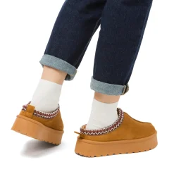 Clearance Sabot imbottite da donna ocra rifiniture a contrasto Donna Stivaletti Donna|Stivaletti Cozy Boots Donna