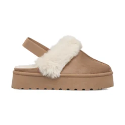 Clearance Sabot imbottite effetto scamosciato beige da Donna Donna Ciabatte Donna|Stivaletti Cozy Boots Donna