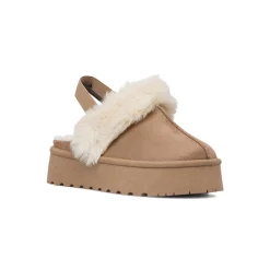 Clearance Sabot imbottite effetto scamosciato beige da Donna Donna Ciabatte Donna|Stivaletti Cozy Boots Donna