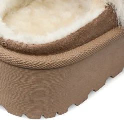 Clearance Sabot imbottite effetto scamosciato beige da Donna Donna Ciabatte Donna|Stivaletti Cozy Boots Donna