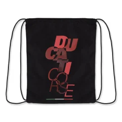 Sale Sacca da palestra nera con stampa rossa logo Corse Zaini Sportivi