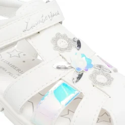 New Sandali Bianchi da Bambina Primi Passi con dettaglio iridescente e glitter Bambino Scarpe Da Cerimonia Bambina|Scarpe Con Strappo Bambina