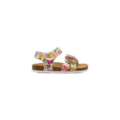 Clearance Sandali bianchi da bambina con stampa colorata e farfalle Bambino Scarpe Con Strappo Bambina