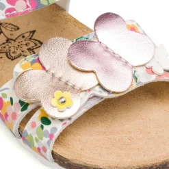 Clearance Sandali bianchi da bambina con stampa colorata e farfalle Bambino Scarpe Con Strappo Bambina