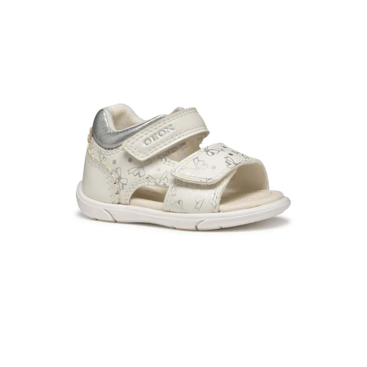 Hot Sandali bianchi Primi passi con doppio strappo e stampa fiocchi Bambino Primi Passi Bambino|Primi Passi Bambina