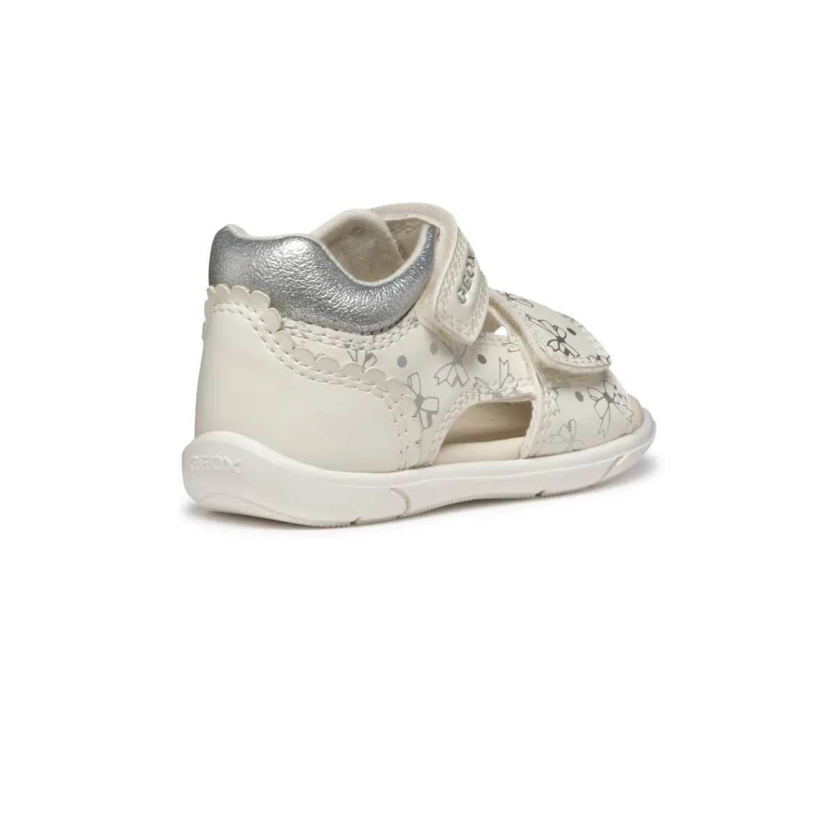 Hot Sandali bianchi Primi passi con doppio strappo e stampa fiocchi Bambino Primi Passi Bambino|Primi Passi Bambina