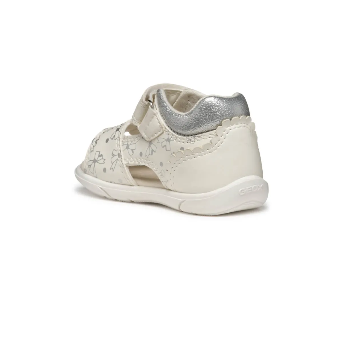 Hot Sandali bianchi Primi passi con doppio strappo e stampa fiocchi Bambino Primi Passi Bambino|Primi Passi Bambina