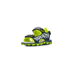 Hot Sandali blu da Bambino con dettagli fluo e chiusura con strappo Bambino Scarpe Con Strappo Bambino