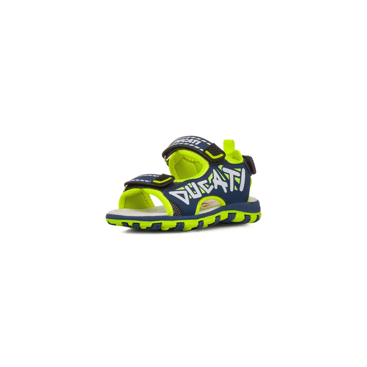 Hot Sandali blu da Bambino con dettagli fluo e chiusura con strappo Bambino Scarpe Con Strappo Bambino
