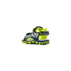 Hot Sandali blu da Bambino con dettagli fluo e chiusura con strappo Bambino Scarpe Con Strappo Bambino