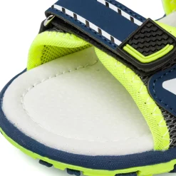 Hot Sandali blu da Bambino con dettagli fluo e chiusura con strappo Bambino Scarpe Con Strappo Bambino