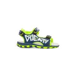 Sale Sandali Blu da Bambino con doppio strappo e logo laterale Bambino Scarpe Con Strappo Bambino