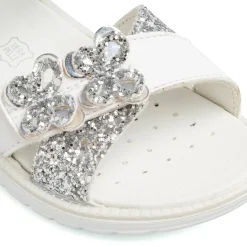 Online Sandali da bambina bianchi con dettagli frontali argento glitter Alanis Bambino Scarpe Da Cerimonia Bambina