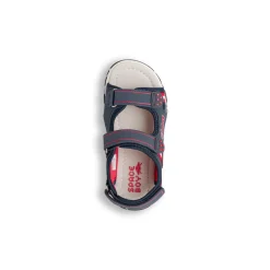 Sandali da Bambino Blu navy e rossi con sottopiede in Pelle Bambino Scarpe Da Cerimonia Bambino|Scarpe Con Strappo Bambino