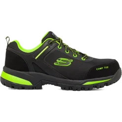 Outlet Scarpe antinfortunistiche nere e verdi da Uomo in pelle e Memory Foam Work Uomo Scarpe Per Camminare|Scarpe Comfort Uomo