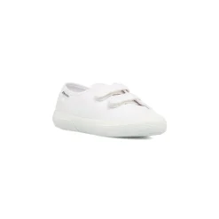 Outlet Scarpe bianche da bambino e bambina con doppio strappo e suola in gomma Bambino Scarpe Con Strappo Bambino|Scarpe Con Strappo Bambina