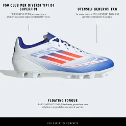 Discount Scarpe da calcio da uomo bianche per superfici flessibili F50 Club FxG Uomo Scarpe Da Calcio|Scarpe Da Calcio Uomo