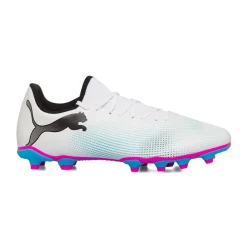 Best Scarpe da calcio per terreni duri bianche con dettagli fucsia e azzurri Future 7 Play FG/AG Uomo Scarpe Da Calcio|Scarpe Da Calcio Uomo