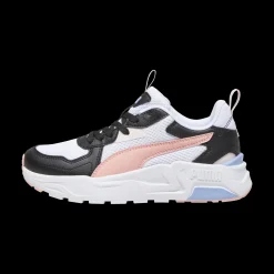 New Scarpe da ginnastica da ragazza bianche con inserti neri e rosa Trinity Lite Donna/Bambino Sneakers Sportive Bambina|Scarpe Ragazza