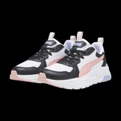 New Scarpe da ginnastica da ragazza bianche con inserti neri e rosa Trinity Lite Donna/Bambino Sneakers Sportive Bambina|Scarpe Ragazza