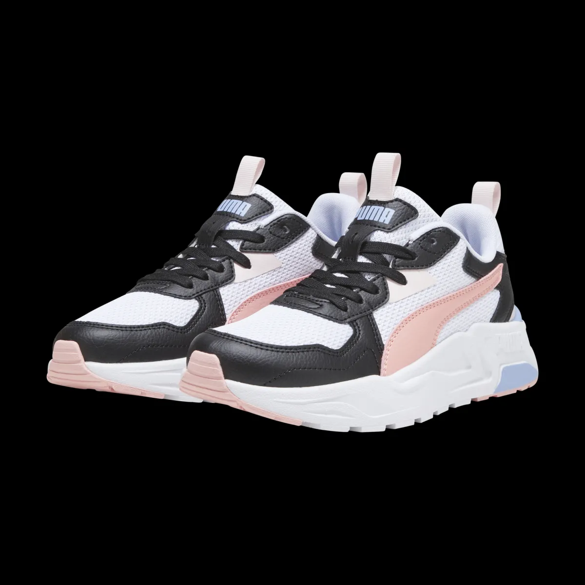 New Scarpe da ginnastica da ragazza bianche con inserti neri e rosa Trinity Lite Donna/Bambino Sneakers Sportive Bambina|Scarpe Ragazza