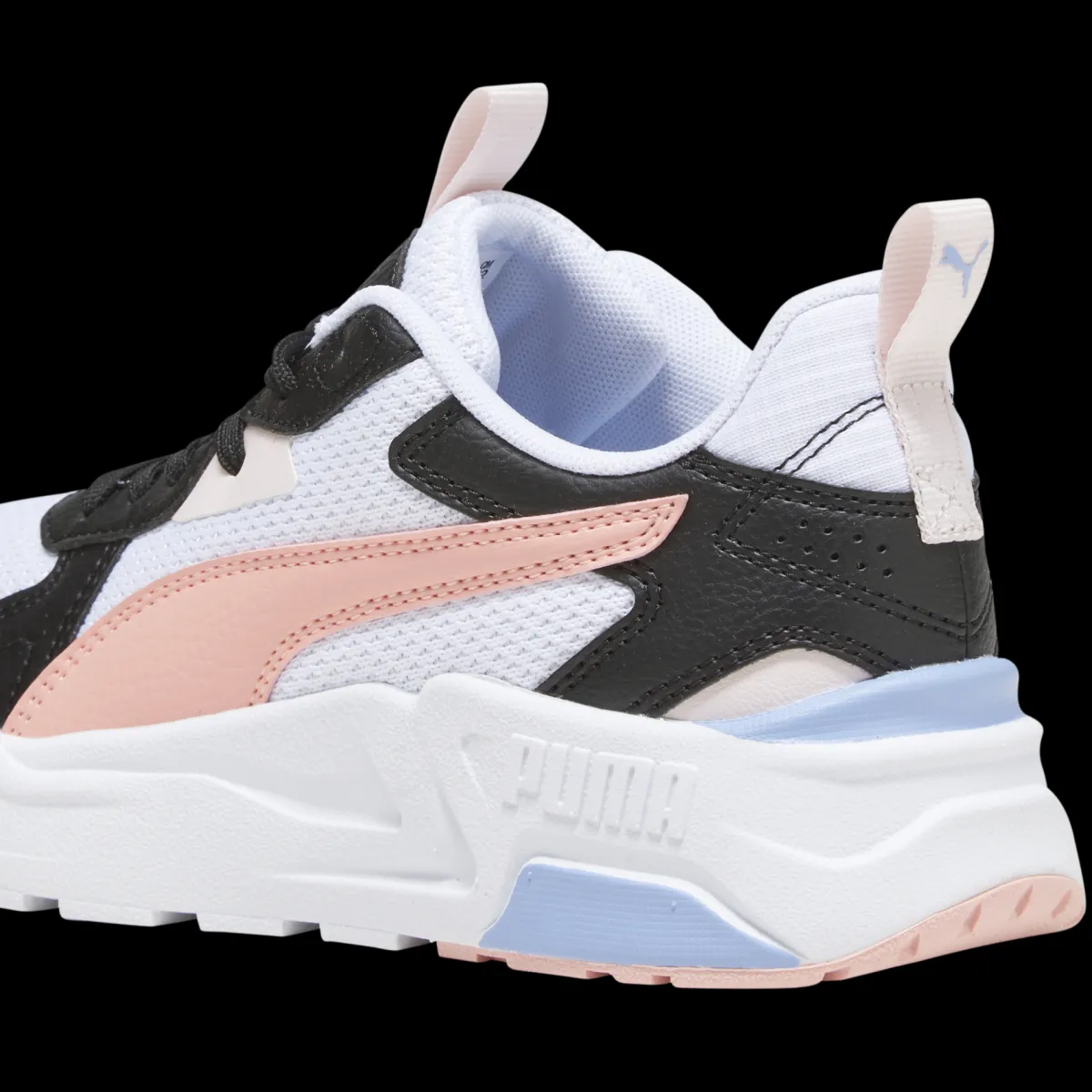 New Scarpe da ginnastica da ragazza bianche con inserti neri e rosa Trinity Lite Donna/Bambino Sneakers Sportive Bambina|Scarpe Ragazza